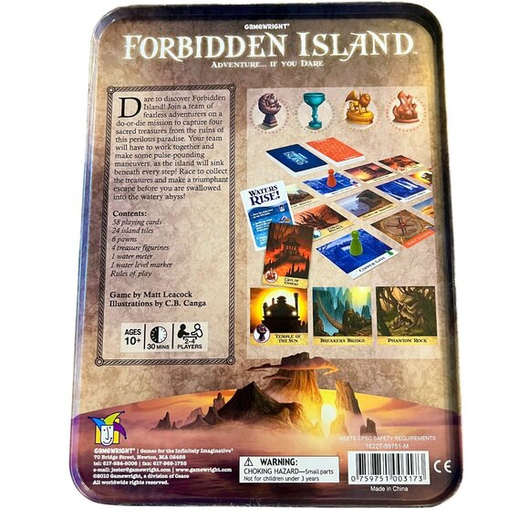 Gamewright Forbidden Island Adventure Game 2010 98% Complete READ - Picture 2 of 5